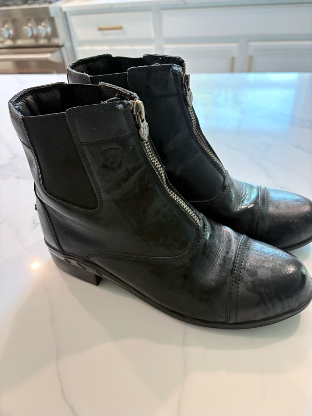 Ariat Kids Devon IV Black Waterproof Zip Paddock Boots Size 4